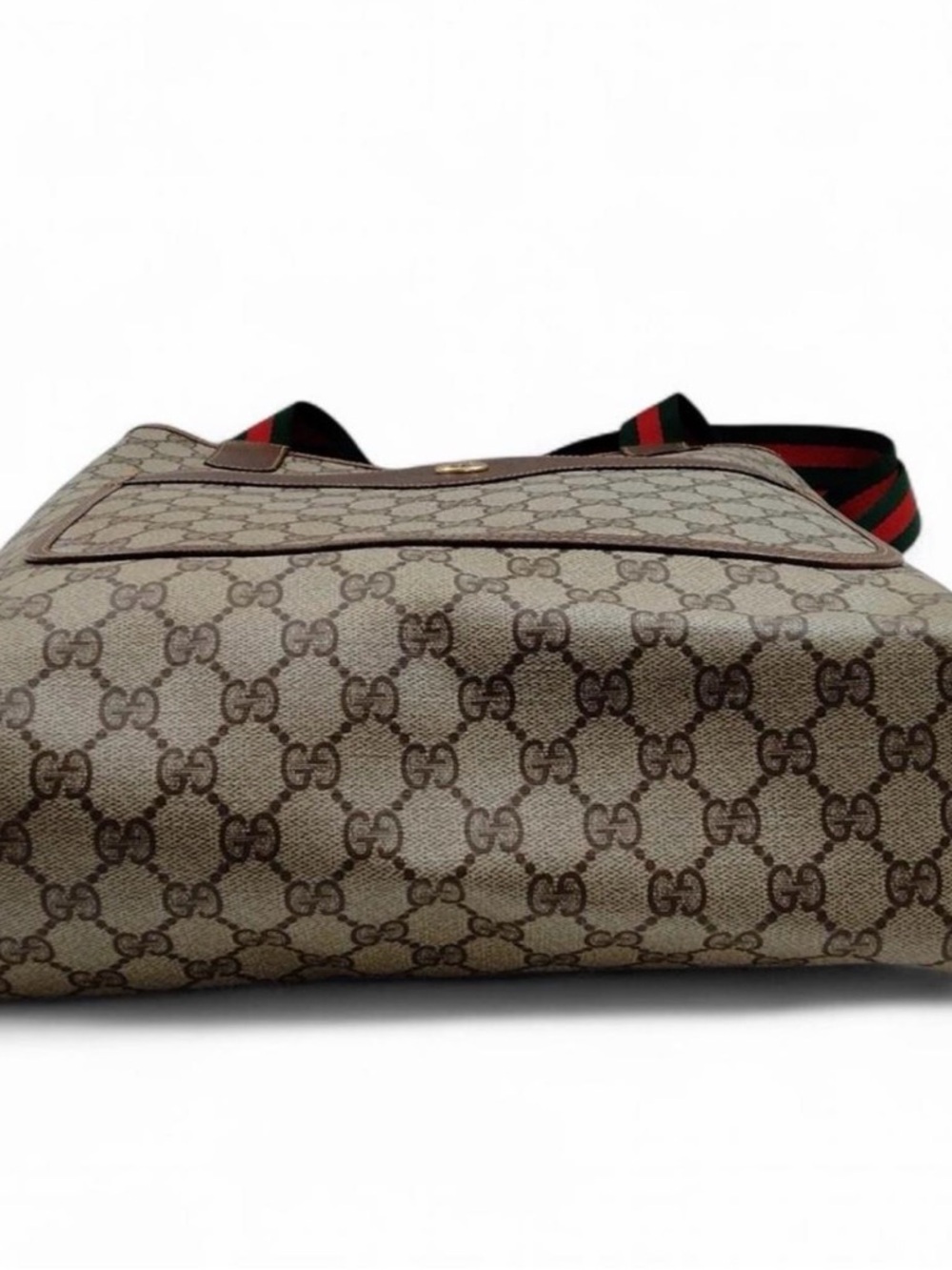 🔝Gucci brown canvas tote bag with red & green webbing straps - Picture 7 of 10
